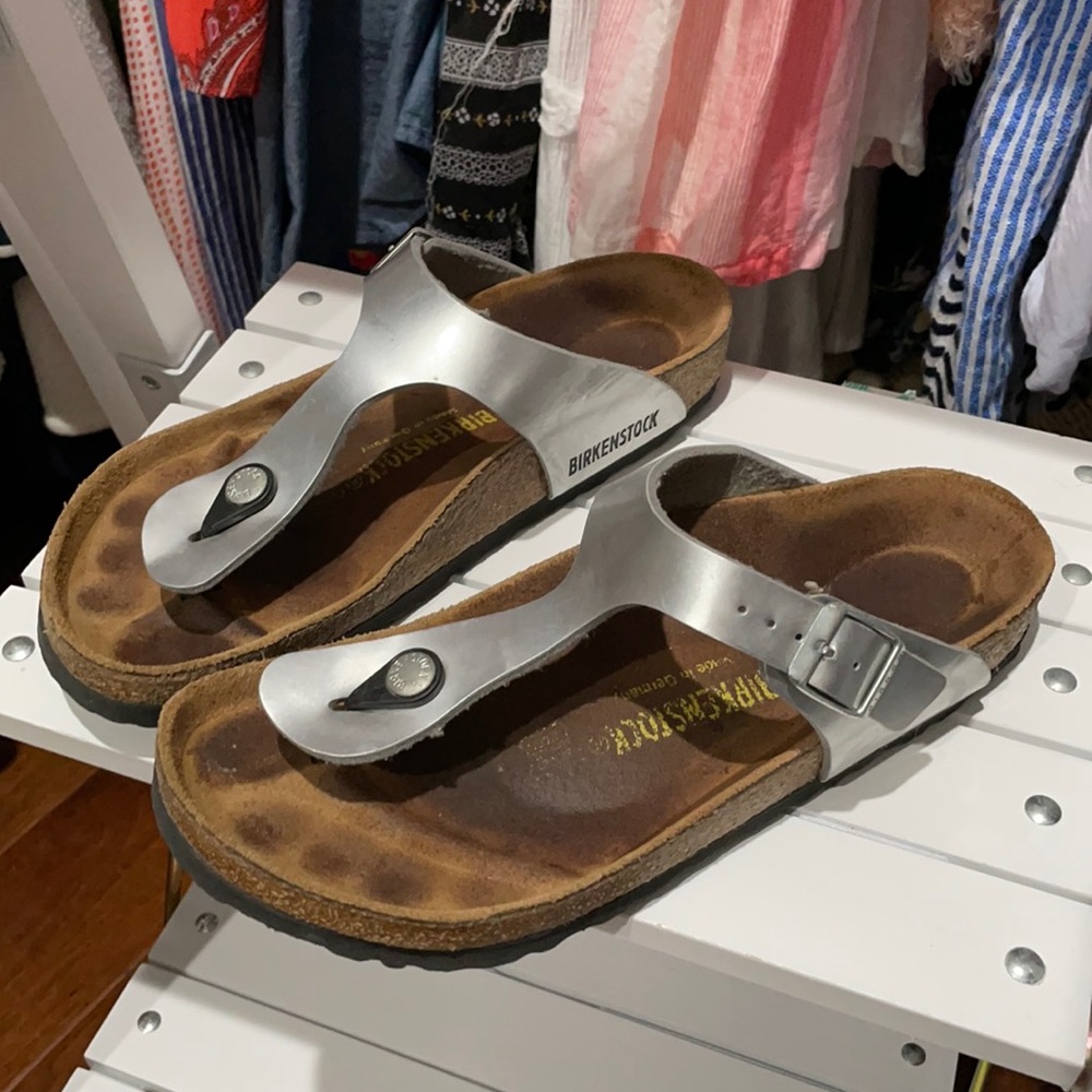 Silver Birkenstocks